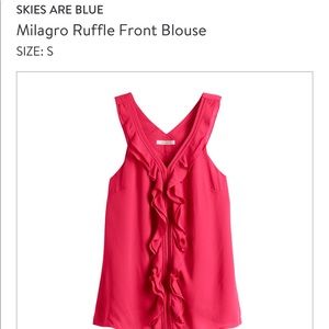 Skies are blue milagro ruffle front blouse.